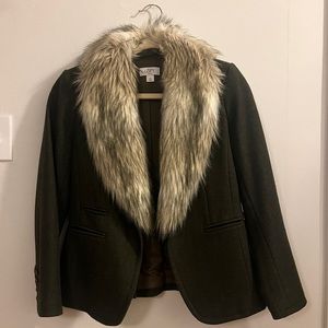 Ann Taylor Petite Blazer with Removable Fur